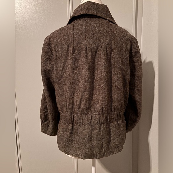 Geoffrey Beene Dark Brown Textured Light Jacket - Picture 4 of 10